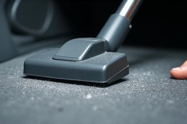 Professional interior car vacuuming process